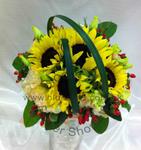 Wedding Bouquet of Sunflower and Hypericum - CODE 7120